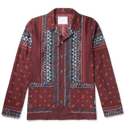 sacai Camp-Collar Printed Voile Shirt