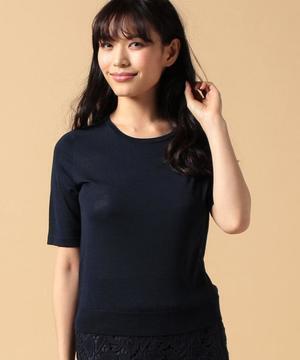 ANAYI シルク100%クルー半袖プルオーバー