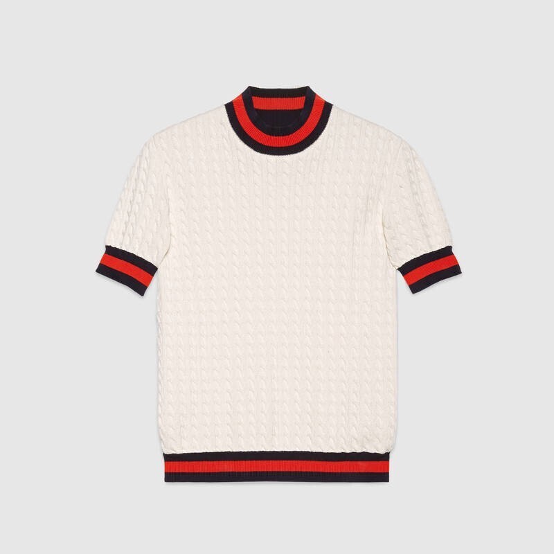 GUCCI ニット トップ ウェブ付き