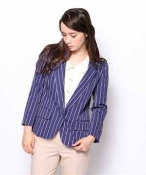 GRACE CONTINENTAL ストライプストレッチジャケット