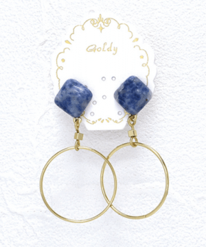 GOLDY ストーン×メタルワイヤーモチーフピアス