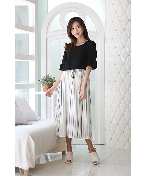 PATTERN fiona レースドッキングマキシワンピース