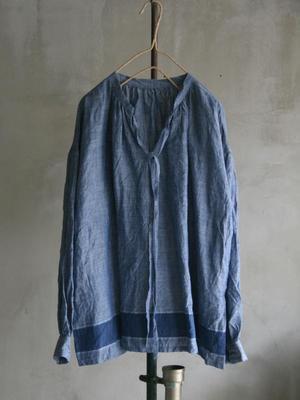 Vlas Blomme パネルライン リボンクラシカルブラウス