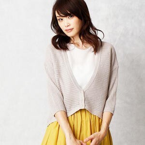 BUONA GIORNATA ラミーコットンＶネックカーデ