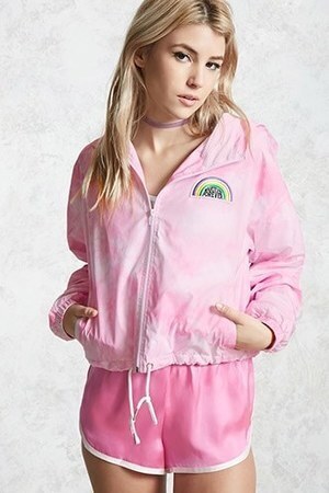 FOREVER21 レインボーパッチウインドブレーカー