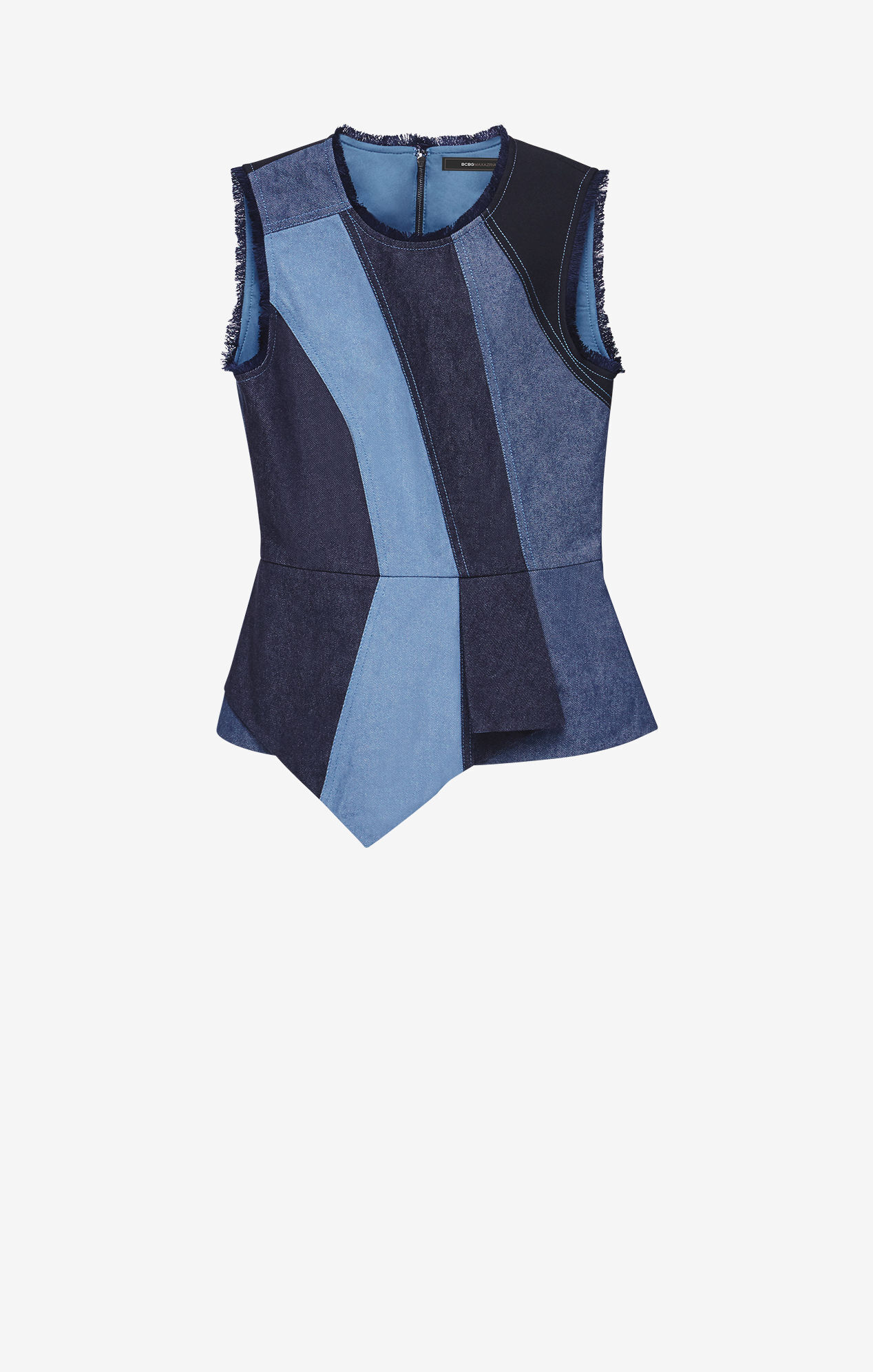 BCBG MAXAZRIA Mae Color-Blocked Peplum Top