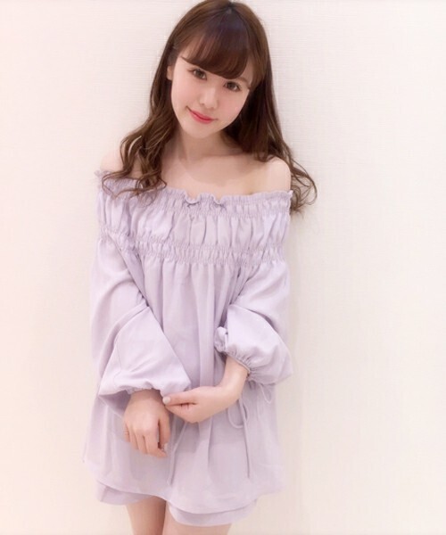 dazzlin オフショルボリュームスリーブブラウス