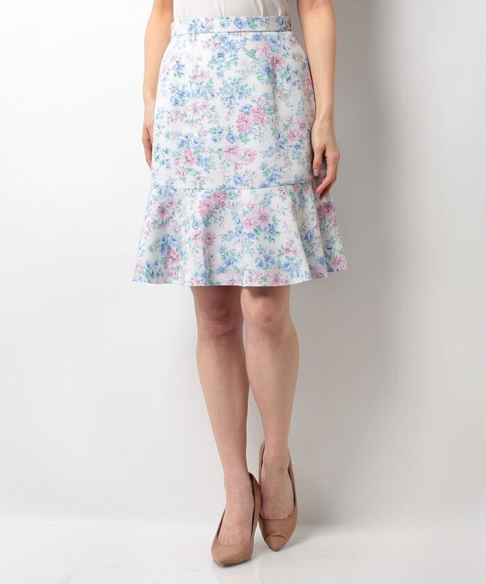 LAISSE PASSE マーガレットプリントスカート