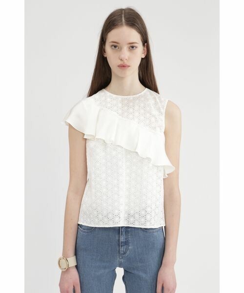 JILLSTUART ティナエンブロイダリーワンショルダーブラウス