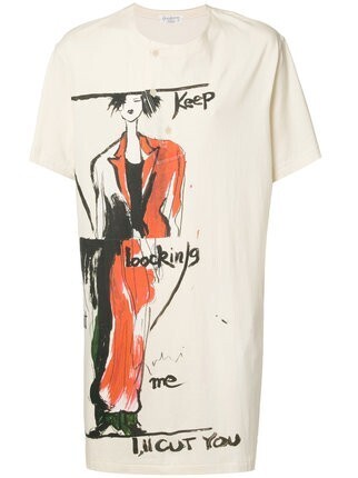 Yohji Yamamoto プリント ロングTシャツ