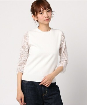 FRAY I.D レーススリーブニットプルオーバー