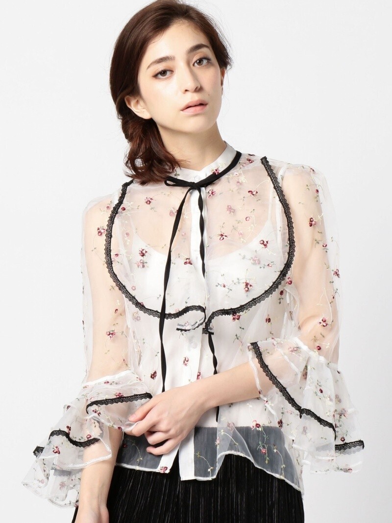 sister jane 刺繍シースルーブラウス