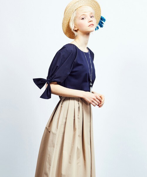 LANVIN en Bleu リボンスリーブブラウス