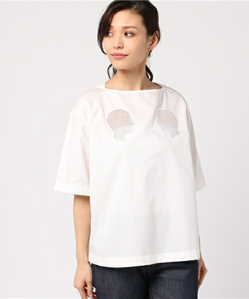 I am I SILHOUETTE EMBROIDARY BLOUSE