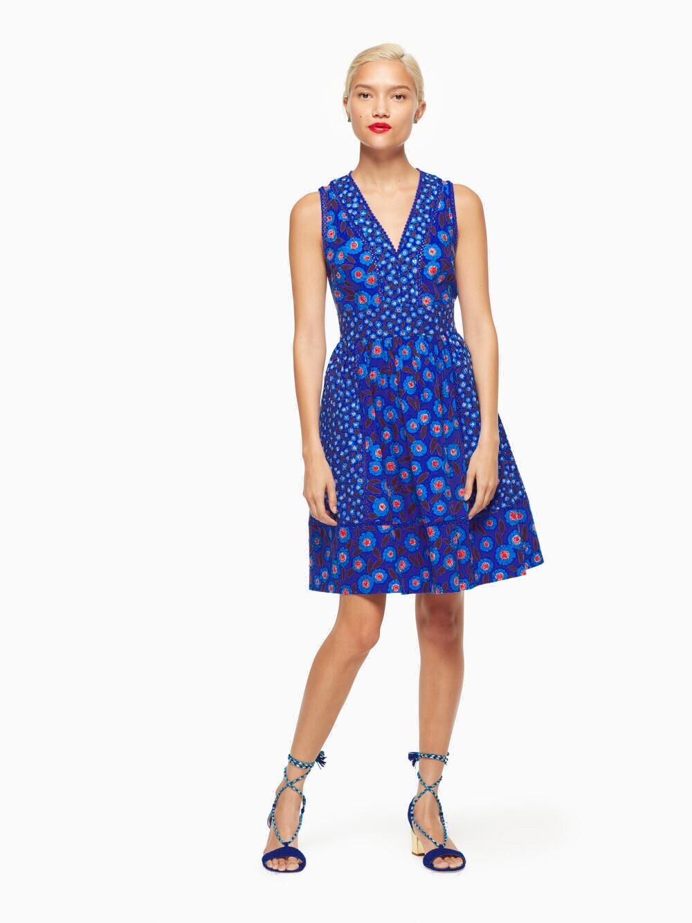 kate spade new york FULL PLUME TANGIER FLORAL FIT AND FLARE DRESS