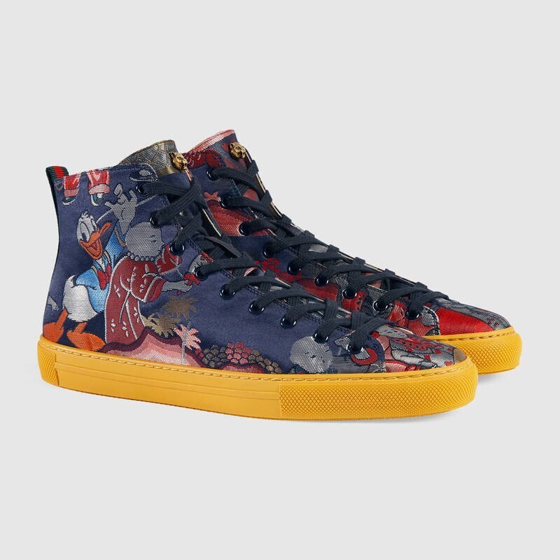 GUCCI ドナルドダック ジャカード ハイトップスニーカー