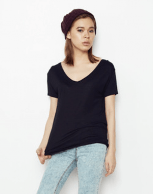 TOPSHOP 【09K08FBLK】TOPSHOP/VISCOSE V TEE