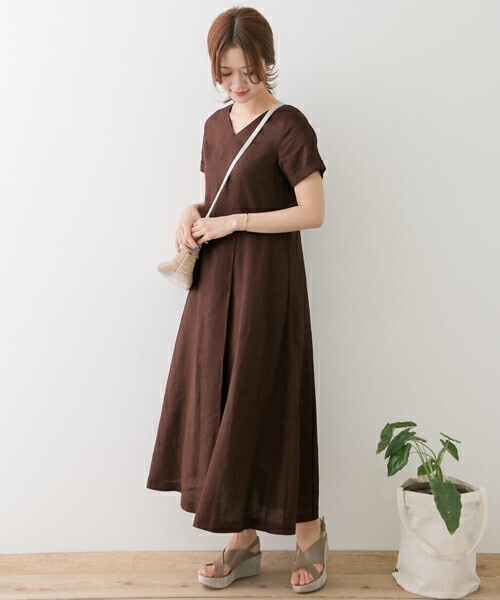 URBAN RESEARCH DOORS DOORS ラミーVネックマキシワンピース