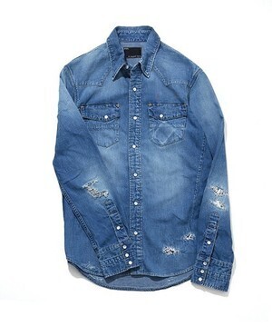 n(n) BY NUMBER (N)INE WESTERN SHIRTS_DENIM(DAMAGE_NOTE)