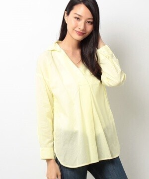 Clear Impression スキッパーネックシャツ