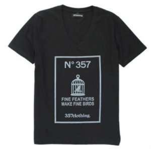 357clothing 【TS009】357CLG Birdcage N° 357 V-Neck S/S T-Shirts