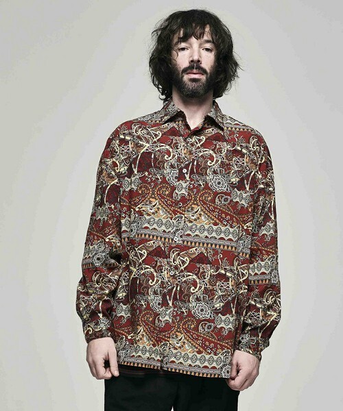 Iroquois PAISLEY CAMO ビッグシルエットシャツ
