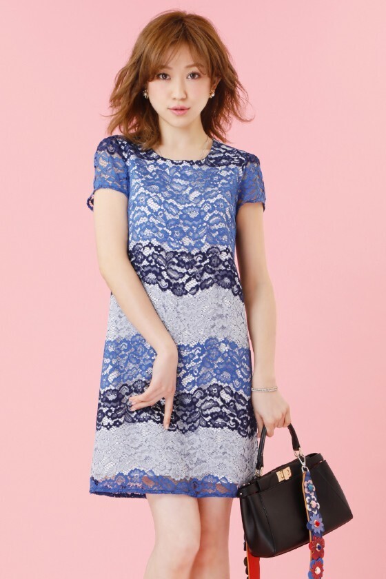 Cherry Ann レース×グラデーションワンピース