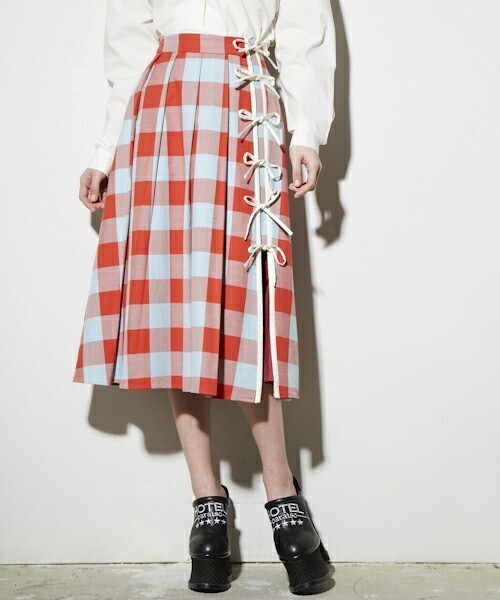 PAMEO POSE CASA VICENS PLAID SKIRT