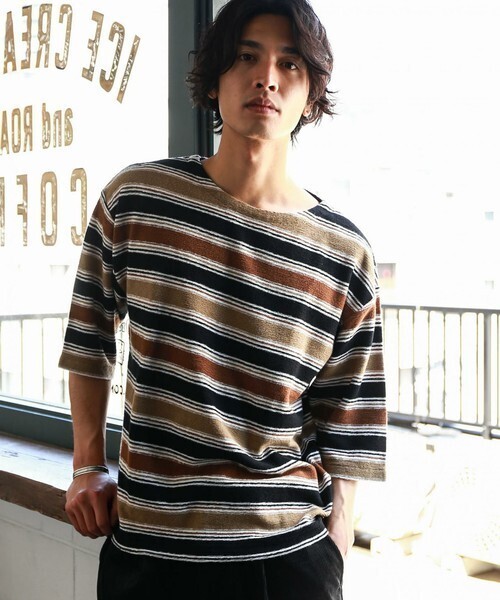 green label relaxing SC CRATER/BOR BOAT/N 5分袖 カットソー