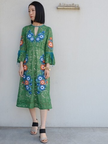 kloset レースフワラーワンピース