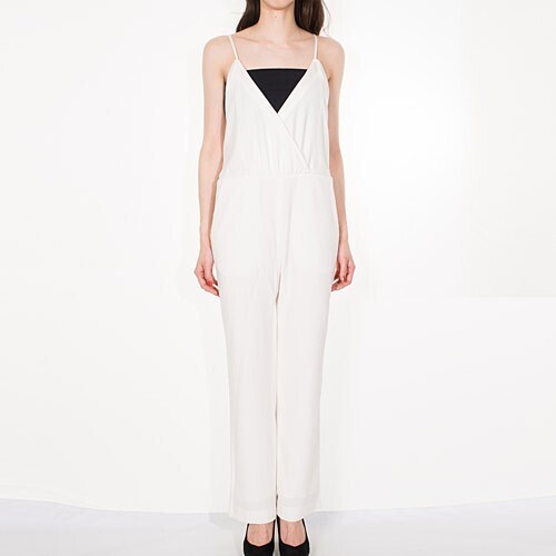 DOUBLE STANDARD CLOTHING POLAR BACK ジョーゼットサテンサロペット