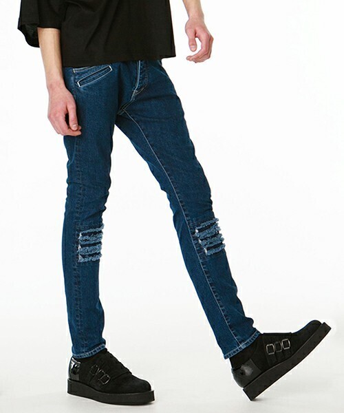 SHAREEF DENIM DAMEGE PANTS CHEMICAL-WASH