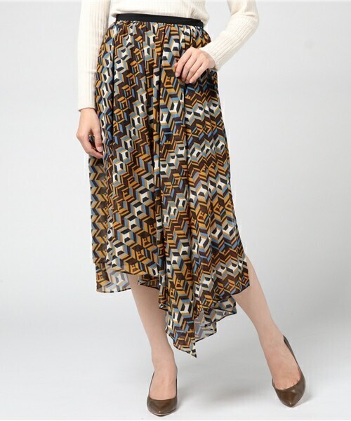 AULA AILA GEOMETRIC PRINT SKIRT