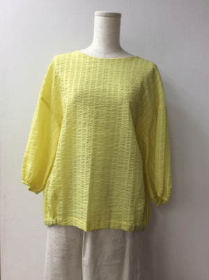 trois 【T171-81024】trois/バックジップ七分袖プルオーバー