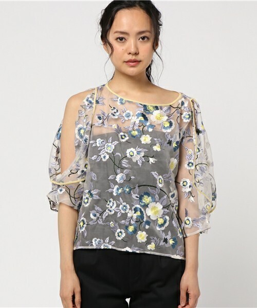 AULA AILA FLOWER EMBROIDERY ORGANDY TOPS