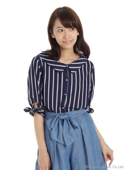 PATTERN fiona ぬけ衿バックリボンシャツ