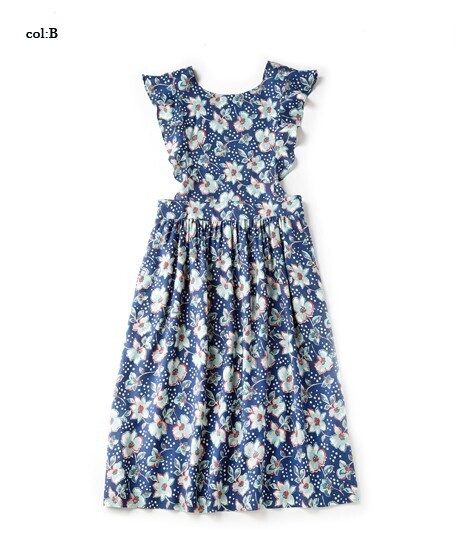 Jane Marple Vintage Dot Flowerのサスペンダースカート