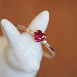 Sweets Jewelry Market 【1301629】　K10PG　ルビー　ダイヤモンド　0.01ct　ハート　リング