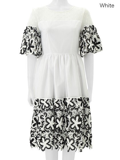Chesty Monotone Lace Onepiece