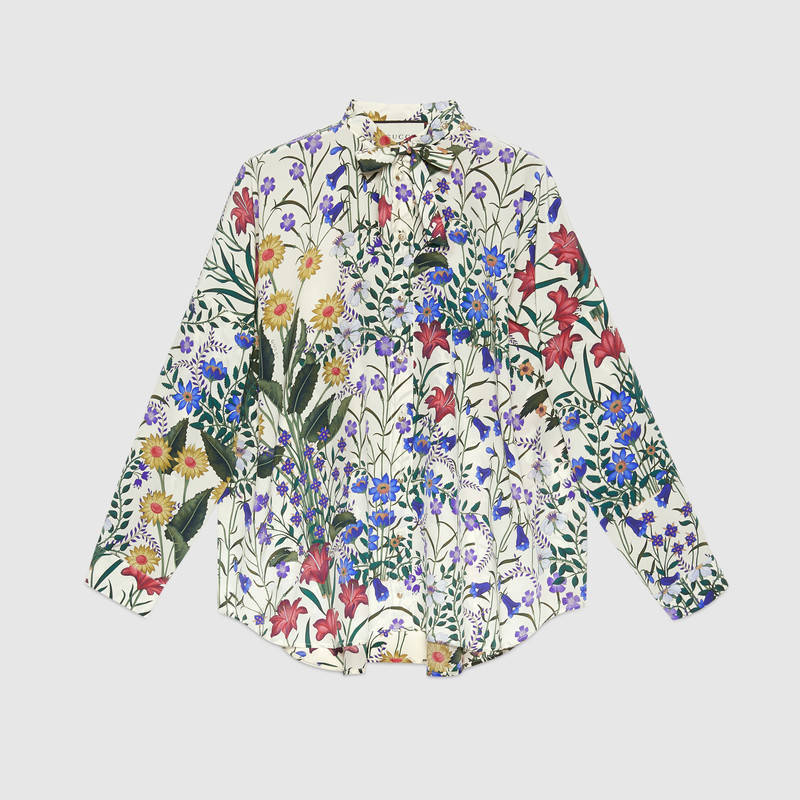 GUCCI ニューフローラ プリント オーバーサイズシャツ