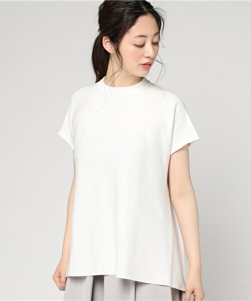 ENFOLD ウォッシャブルコットン フレンチフレアTOP