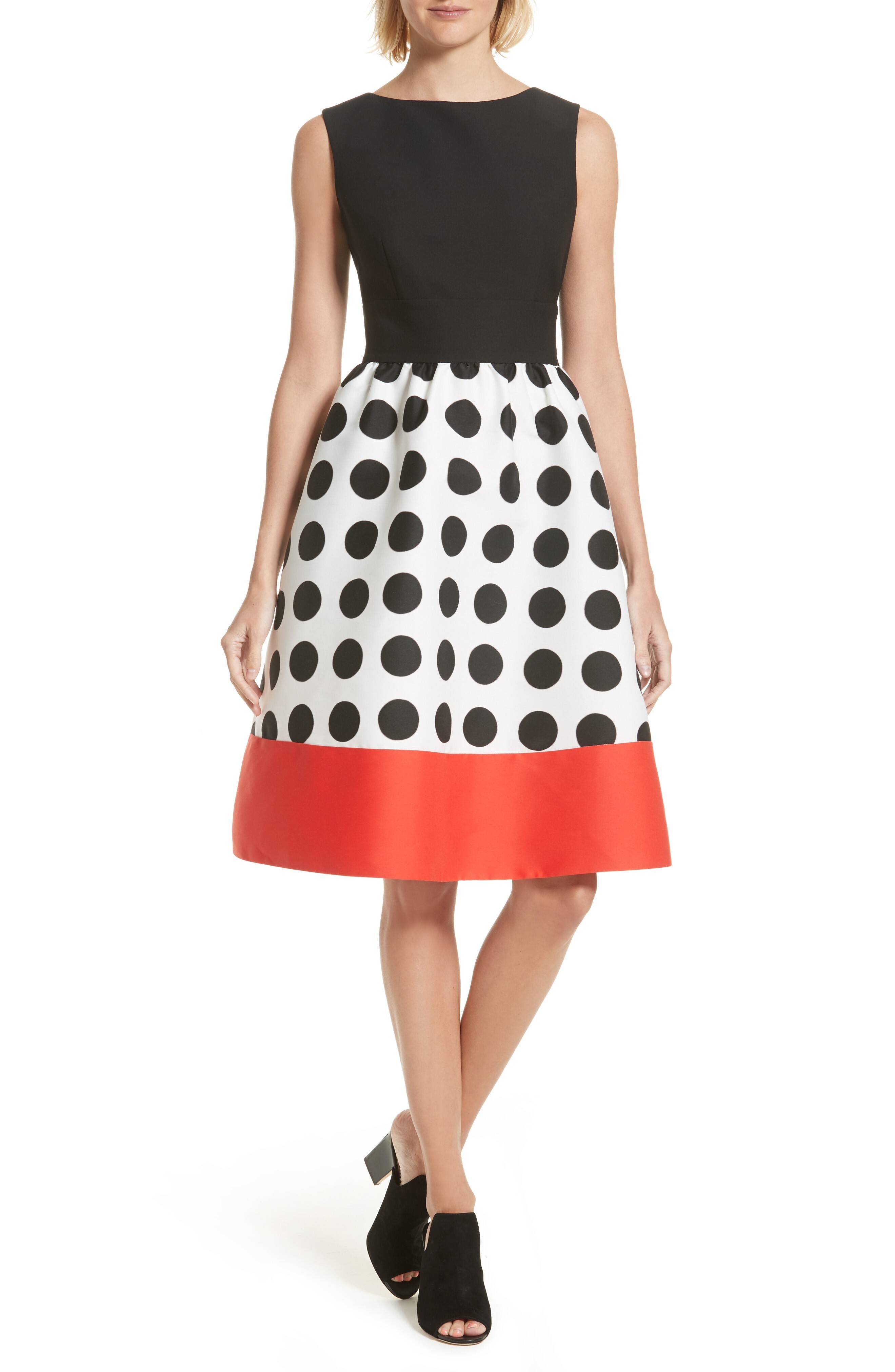 kate spade new york colorblock fit & flare dress