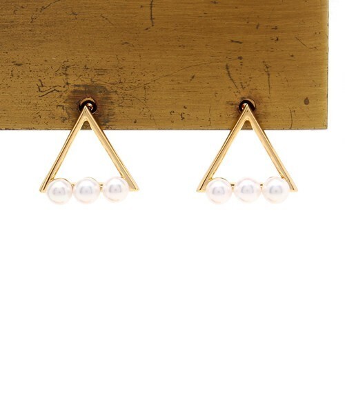 Jouete トライアングル×パール ピアス