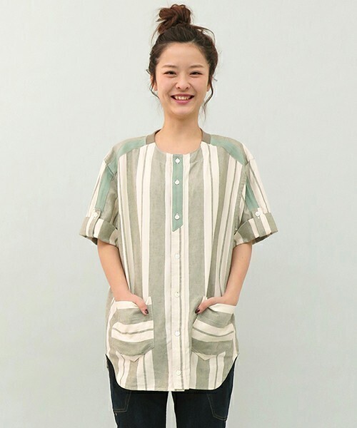 mercibeaucoup, 麻シマシャツ