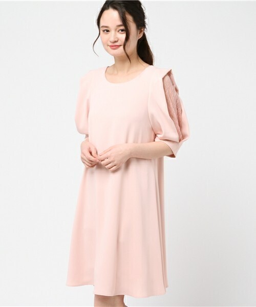 Dorry Doll 袖タックレース使いAラインフレアーワンピース