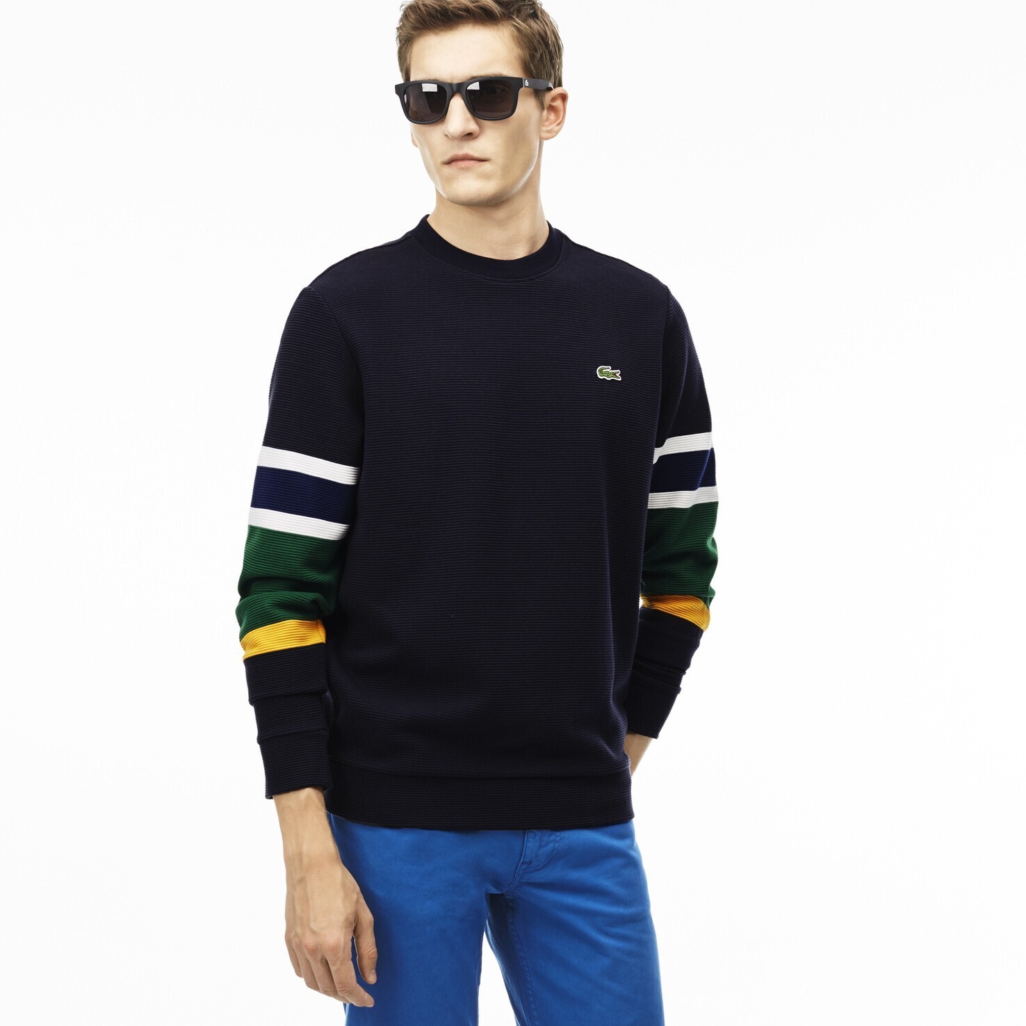 LACOSTE カラーブロックスウェットシャツ