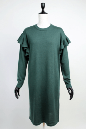 trois 【T63-4246】trois/フリルニットワンピース