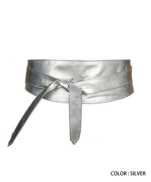 AULA AILA FOIL LEATHER SASH BELT