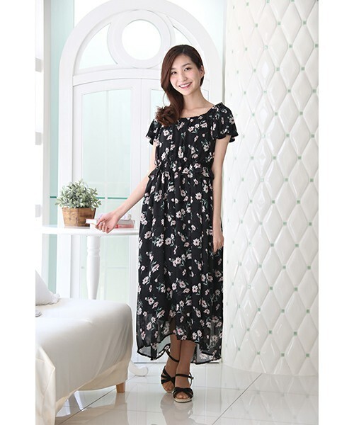 PATTERN fiona 肩リボンマキシワンピース