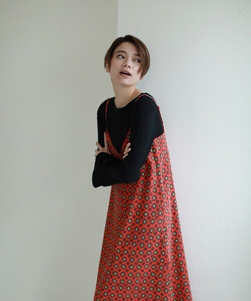 AZUL by moussy 小紋柄キャミワンピース